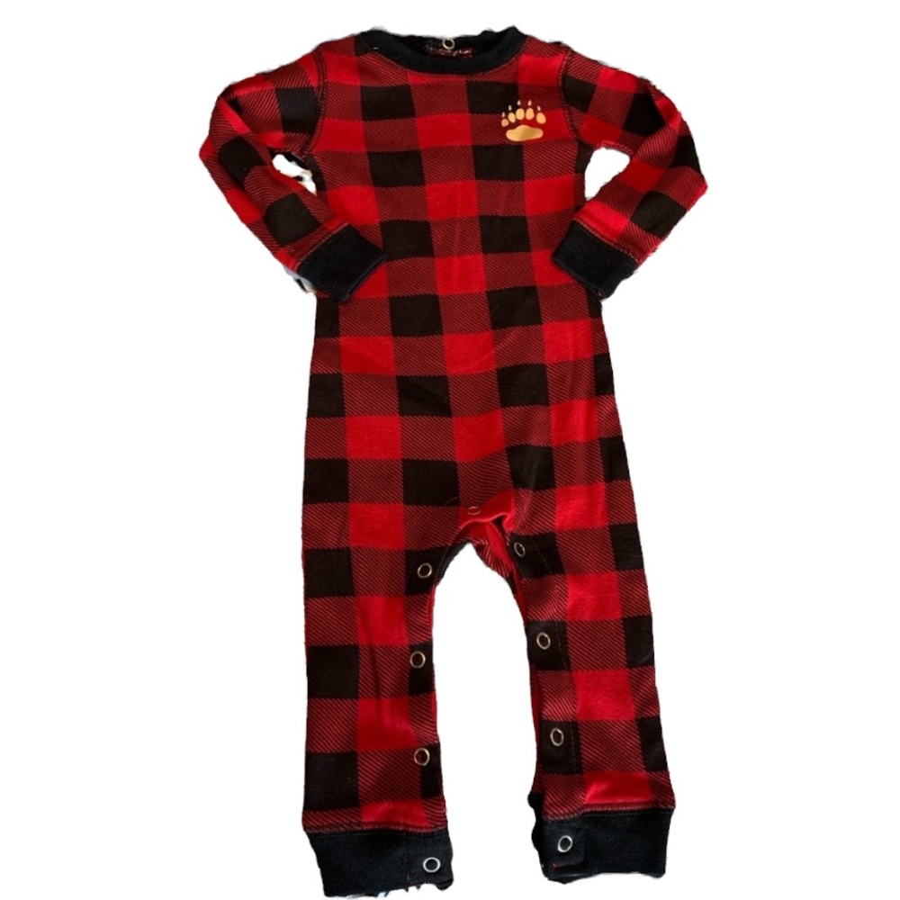 Flap Jack lazy one plaid one piece 6M bear cheeks snap bottom stretch soft